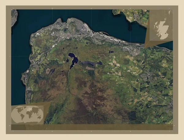 Inverclyde Região Escócia Grã Bretanha Mapa Satélite Alta Resolução Locais — Fotografia de Stock