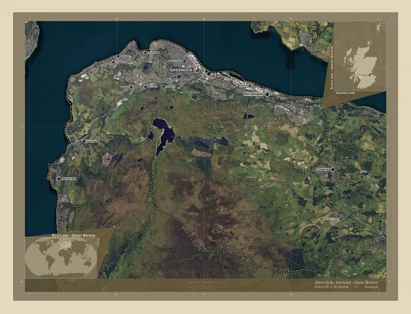 Inverclyde Region Skotska Velká Británie Satelitní Mapa Vysokým Rozlišením Umístění — Stock fotografie