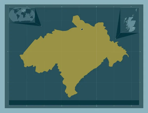 Midlothian Regio Van Schotland Groot Brittannië Stevige Kleurvorm Hulplocatiekaarten Hoek — Stockfoto