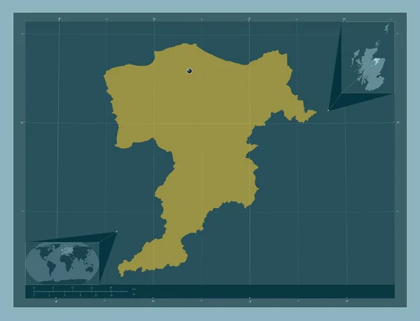 Moray Περιφέρεια Σκωτίας Μεγάλη Βρετανία Ατόφιο Χρώμα Γωνιακοί Χάρτες Βοηθητικής — Φωτογραφία Αρχείου