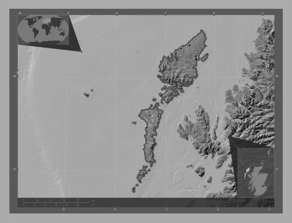 Eileanan Siar Περιφέρεια Σκωτίας Μεγάλη Βρετανία Bilevel Υψομετρικός Χάρτης Λίμνες — Φωτογραφία Αρχείου