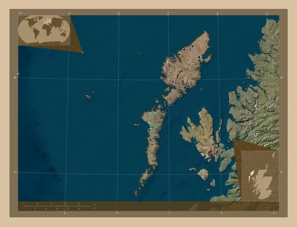 Eileanan Siar Регион Шотландии Великобритания Карта Спутника Низкого Разрешения Места — стоковое фото