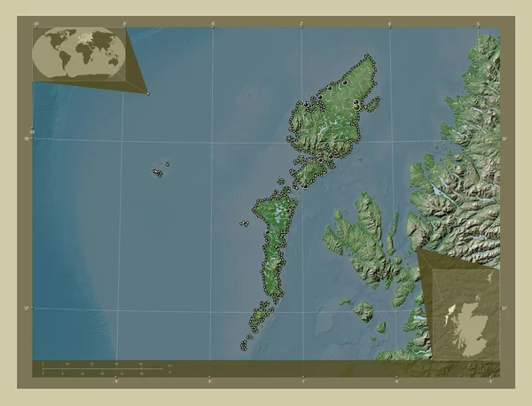 Eileanan Siar Region Scotland Great Britain Elevation Map Colored Wiki — Stock Photo, Image