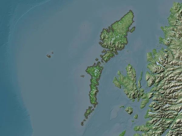 Eileanan Siar Область Шотландії Велика Британія Висота Карти Кольору Вікі — стокове фото