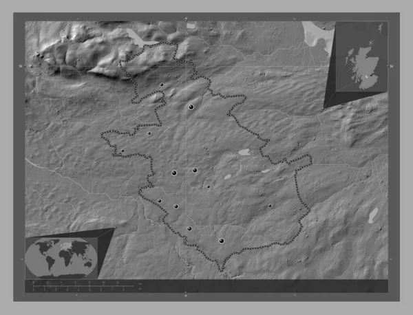 Північний Ланаркшир Шотландія Велика Британія Білевелівська Карта Висот Озерами Річками — стокове фото