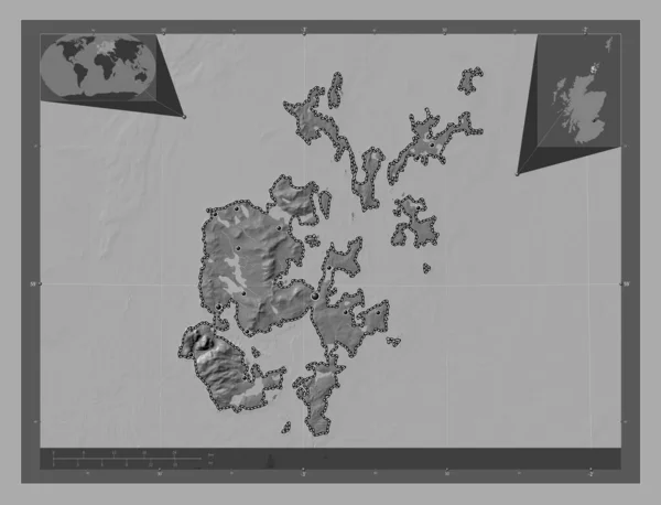 Оркнейские Острова Регион Шотландии Великобритания Карта Рельефа Билевела Озерами Реками — стоковое фото
