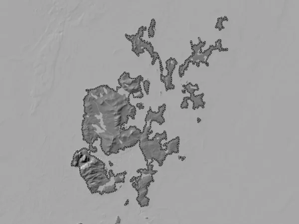Kepulauan Orkney Wilayah Skotlandia Britania Raya Bilevel Peta Elevasi Dengan — Stok Foto