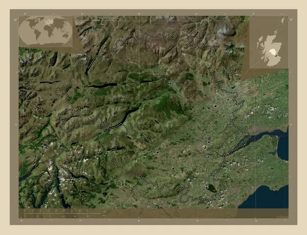 Перт Кинросс Регион Шотландии Великобритания Спутниковая Карта Высокого Разрешения Места — стоковое фото