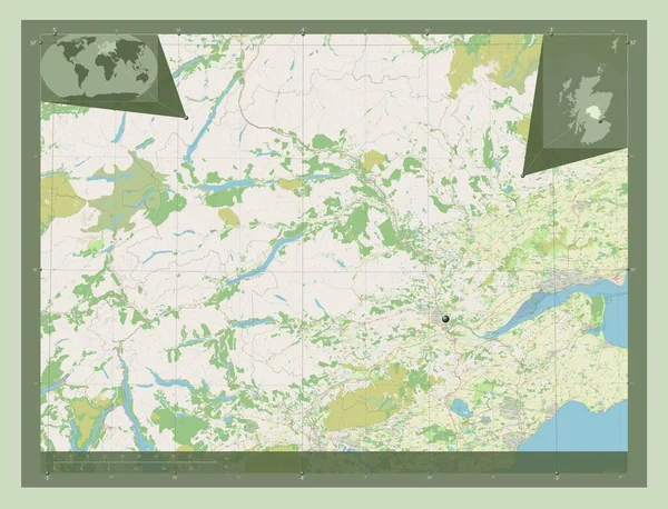 Перт Кінросс Регіон Шотландії Велика Британія Відкрита Карта Вулиць Кутові — стокове фото