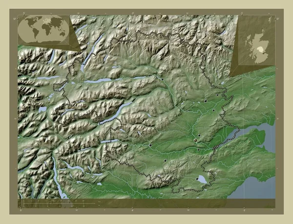 Perth Kinross Region Scotland Great Britain Elevation Map Colored Wiki — Stock Photo, Image