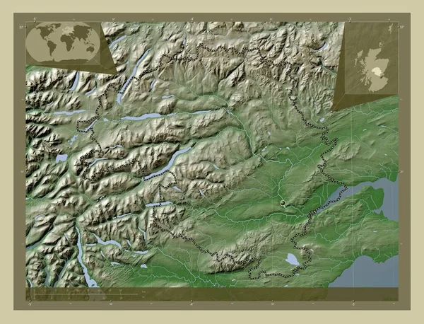 Перт Кинросс Регион Шотландии Великобритания Карта Высоты Окрашенная Вики Стиле — стоковое фото