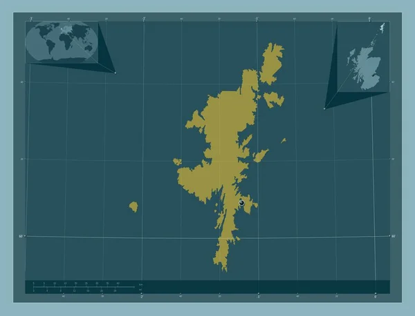 Isole Shetland Regione Scozia Gran Bretagna Forma Tinta Unita Mappa — Foto Stock