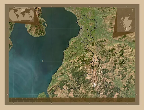 Південний Ейршир Шотландія Велика Британія Супутникова Карта Низькою Роздільною Здатністю — стокове фото