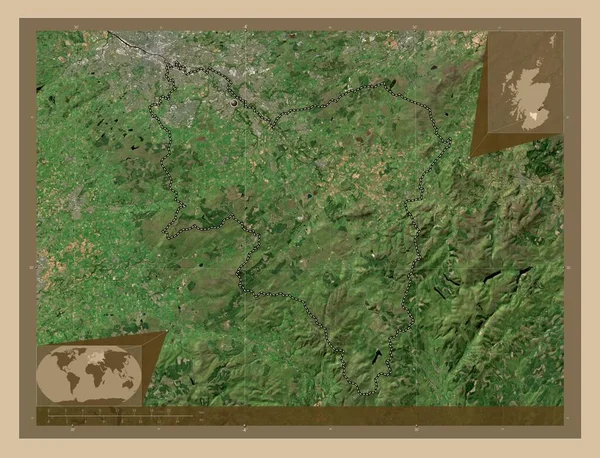 South Lanarkshire Región Escocia Gran Bretaña Mapa Satelital Baja Resolución —  Fotos de Stock
