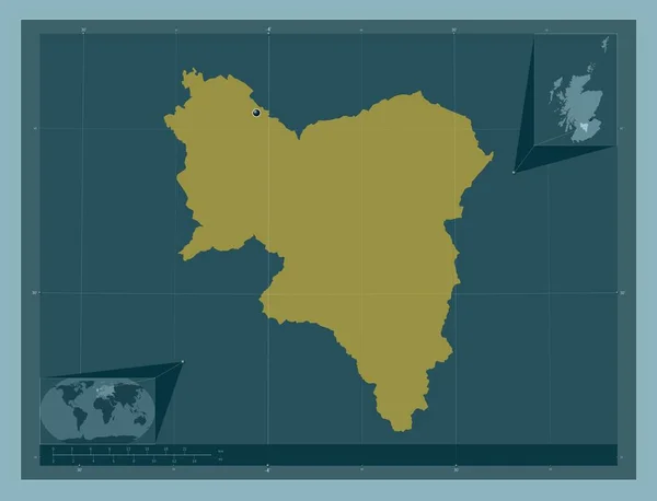 South Lanarkshire Região Escócia Grã Bretanha Forma Cor Sólida Mapa — Fotografia de Stock