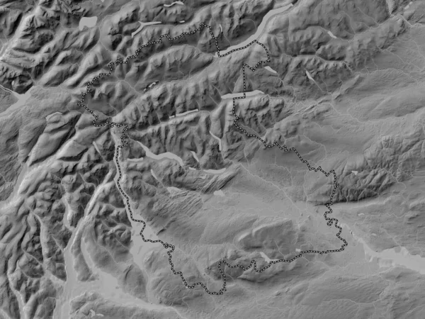 Stirling Region Scotland Great Britain Grayscale Elevation Map Lakes Rivers — Stock Photo, Image