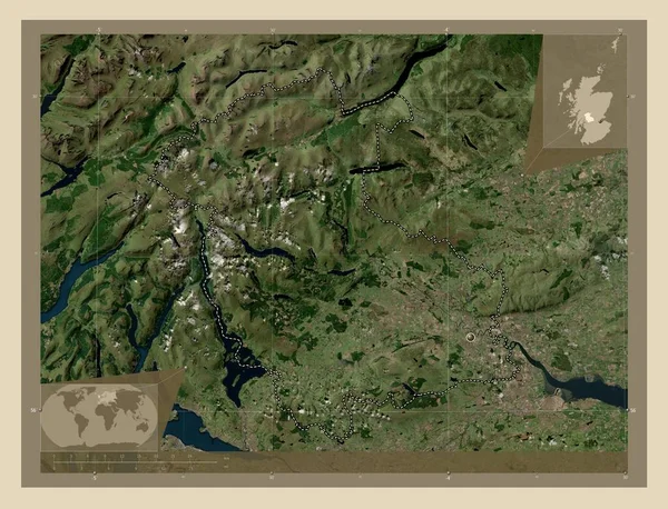 Stirling Región Escocia Gran Bretaña Mapa Satelital Alta Resolución Mapas — Foto de Stock