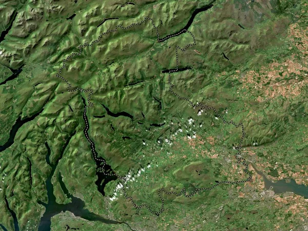Stirling Región Escocia Gran Bretaña Mapa Satelital Baja Resolución —  Fotos de Stock