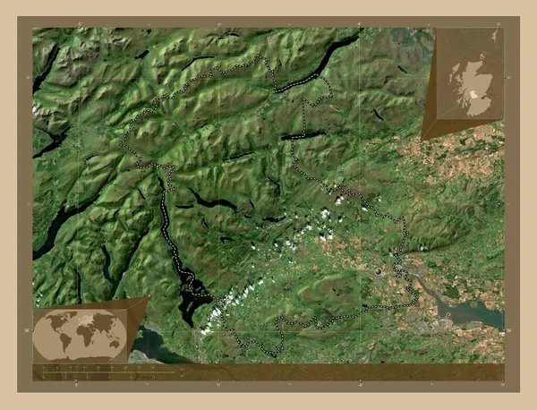 Stirling Skoçya Bölgesi Büyük Britanya Düşük Çözünürlüklü Uydu Köşedeki Yedek — Stok fotoğraf