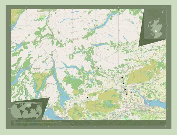 Стірлінг Регіон Шотландії Велика Британія Відкрита Карта Вулиць Розташування Великих — стокове фото