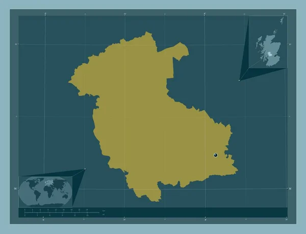 斯特灵 苏格兰地区 大不列颠 固体的颜色形状 角辅助位置图 — 图库照片