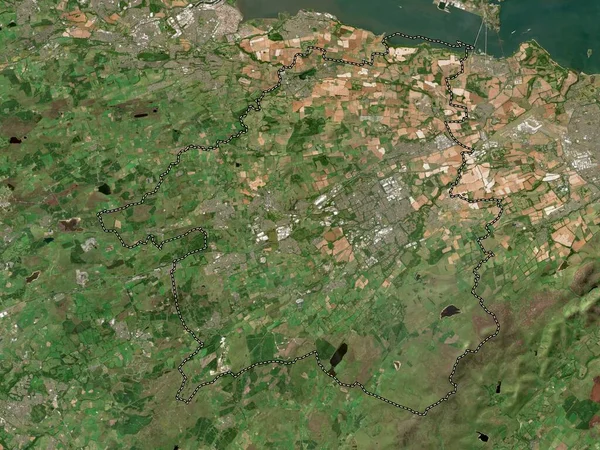 Batı Lothian Skoçya Bölgesi Büyük Britanya Düşük Çözünürlüklü Uydu Haritası — Stok fotoğraf