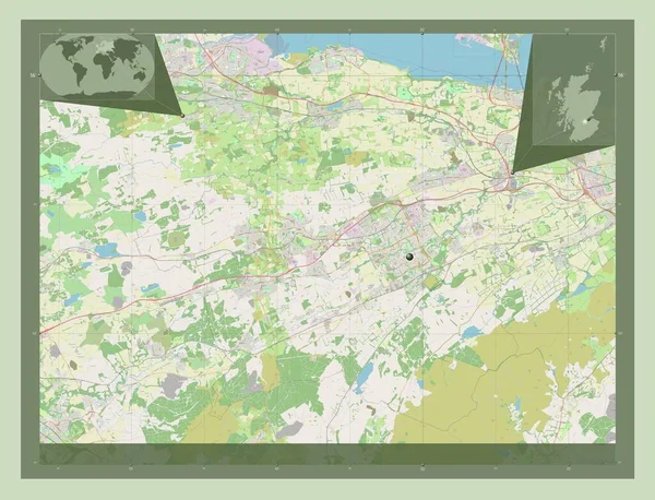 West Lothian Region Schottland Großbritannien Open Street Map Eck Zusatzstandortkarten — Stockfoto