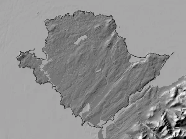Isle Anglesy Region Wales Великобритания Карта Высот Билевеля Озерами Реками — стоковое фото