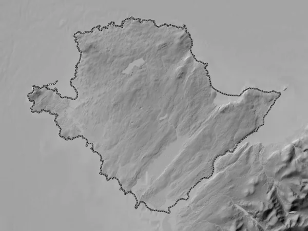 Insula Anglesey Regiunea Țării Galilor Marea Britanie Grayscale Altitudine Hartă — Fotografie, imagine de stoc
