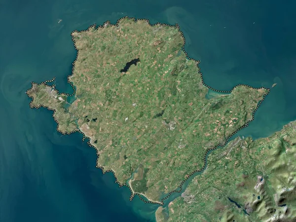 Isle Anglesey Region Wales Great Britain Low Resolution Satellite Map — Stock Photo, Image