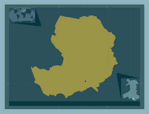 Bridgend Regionen Wales Storbritannien Fast Färgform Hjälpkartor För Hörnen — Stockfoto