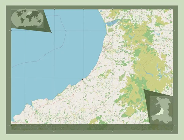 Ceredigion Región Gales Gran Bretaña Open Street Map Mapas Ubicación —  Fotos de Stock