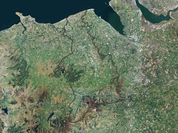 Denbighshire Região Gales Grã Bretanha Mapa Satélite Alta Resolução — Fotografia de Stock