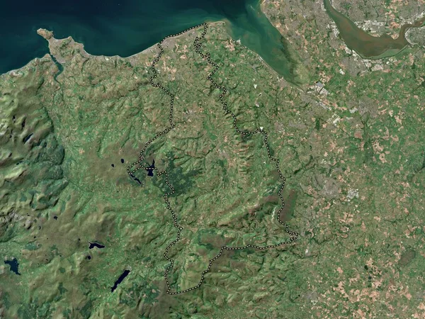 Denbighshire Région Pays Galles Grande Bretagne Carte Satellite Basse Résolution — Photo