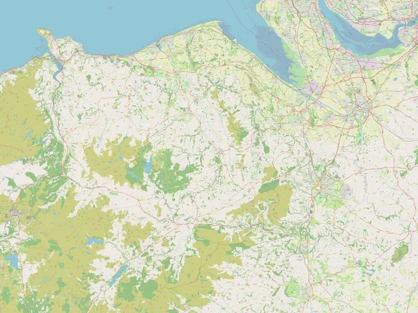 Denbighshire Regione Del Galles Gran Bretagna Mappa Stradale Aperta — Foto Stock