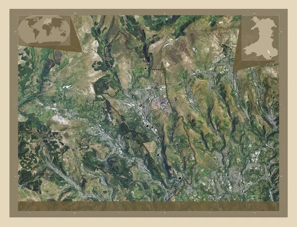 Merthyr Tydfil Region Walii Wielka Brytania Mapa Satelity Wysokiej Rozdzielczości — Zdjęcie stockowe
