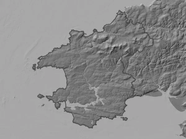 Pembrokeshire Région Pays Galles Grande Bretagne Carte Altitude Bilevel Avec — Photo