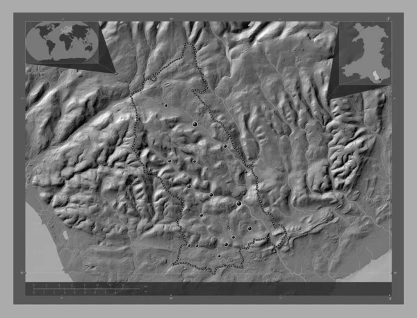 Rhondda Cynon Taf Περιφέρεια Ουαλίας Μεγάλη Βρετανία Bilevel Υψομετρικός Χάρτης — Φωτογραφία Αρχείου