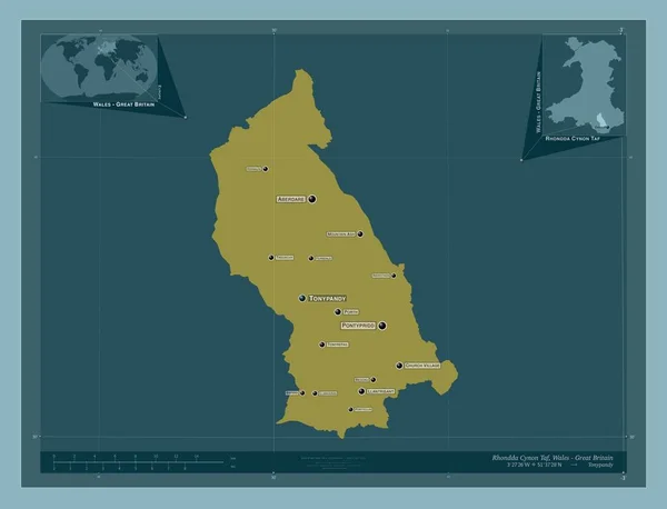 Rhondda Cynon Taf Regio Wales Groot Brittannië Stevige Kleurvorm Locaties — Stockfoto