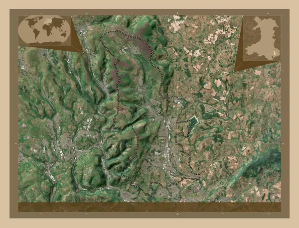 Torfaen Περιφέρεια Ουαλίας Μεγάλη Βρετανία Δορυφορικός Χάρτης Χαμηλής Ανάλυσης Γωνιακοί — Φωτογραφία Αρχείου