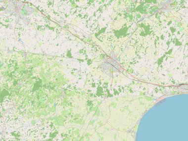 Ashford, İngiltere 'nin metropolitan olmayan bölgesi - Büyük Britanya. Açık Sokak Haritası