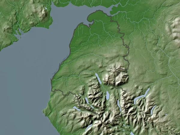 Allerdale Μητροπολιτική Περιφέρεια Αγγλίας Μεγάλης Βρετανίας Υψόμετρο Χάρτη Χρωματισμένο Wiki — Φωτογραφία Αρχείου