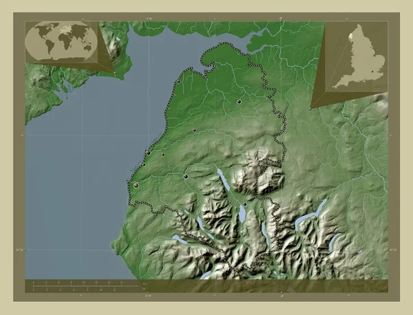 Allerdale Μητροπολιτική Περιφέρεια Αγγλίας Μεγάλης Βρετανίας Υψόμετρο Χάρτη Χρωματισμένο Στυλ — Φωτογραφία Αρχείου