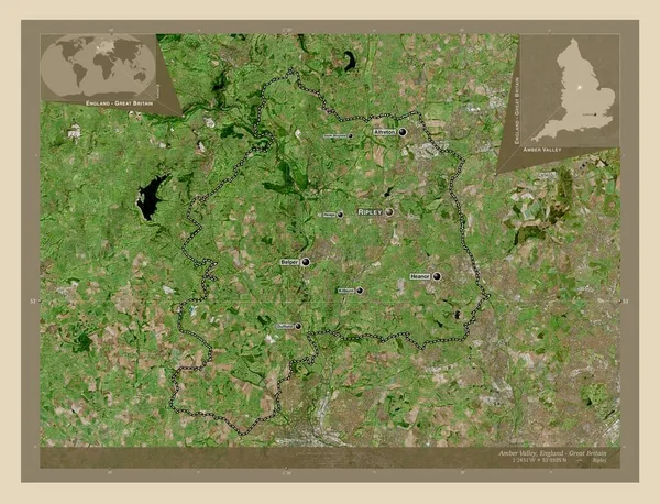 Amber Valley Distrik Non Metropolitan Inggris Britania Raya Peta Satelit — Stok Foto