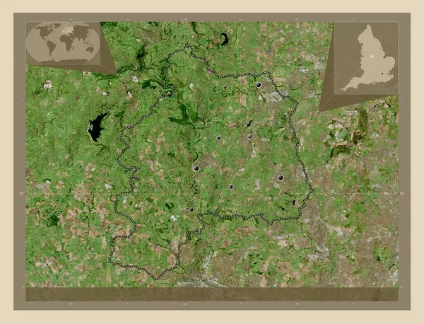 Amber Valley Distrito Não Metropolitano Inglaterra Grã Bretanha Mapa Satélite — Fotografia de Stock