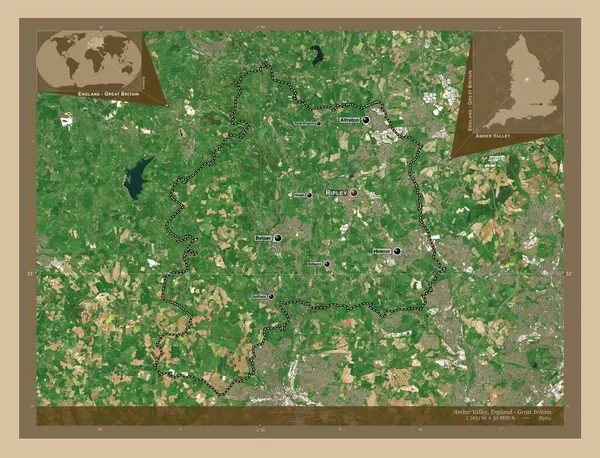 Amber Valley Distrito Metropolitano Inglaterra Gran Bretaña Mapa Satelital Baja —  Fotos de Stock