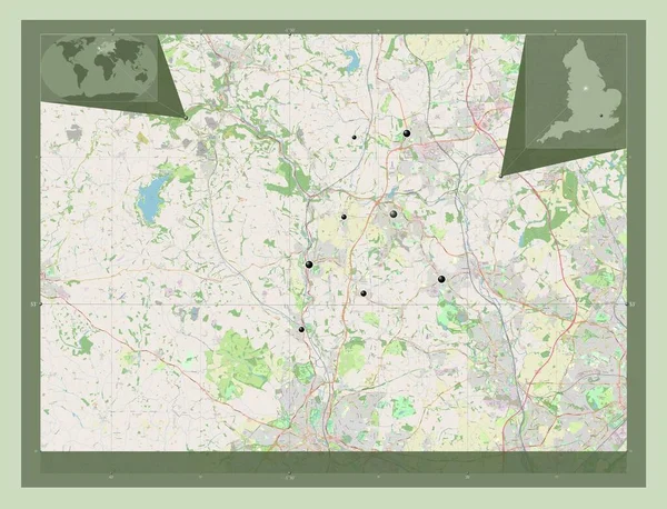 Amber Valley Distrito Não Metropolitano Inglaterra Grã Bretanha Abrir Mapa — Fotografia de Stock