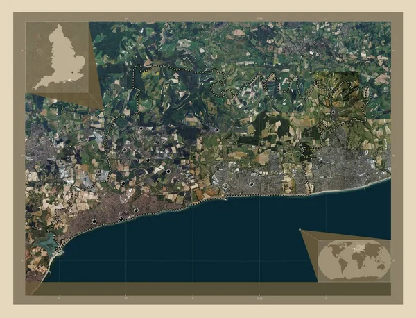 Арун Неметаморфозный Район Англии Великобритания Спутниковая Карта Высокого Разрешения Места — стоковое фото