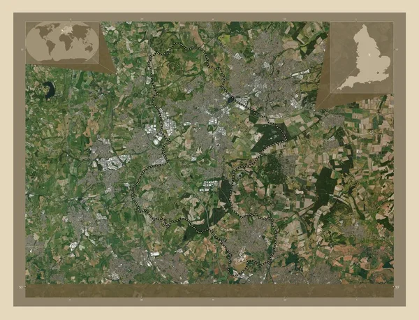 Ashfield Distrito Metropolitano Inglaterra Gran Bretaña Mapa Satelital Alta Resolución — Foto de Stock