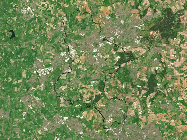 Ashfield Distrito Metropolitano Inglaterra Gran Bretaña Mapa Satelital Baja Resolución — Foto de Stock